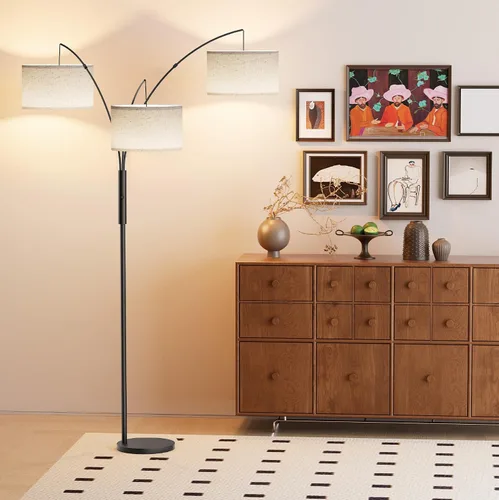 Vista 7 de SIBRILLE - Lámparas de pie de 27 W para sala de estar, lámpara de pie regulable súper brillante, lámpara de pie moderna con control remoto y táctil