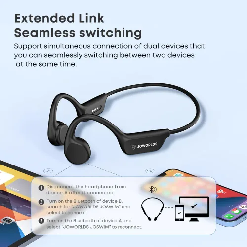 Vista 8 de Auriculares de oído abierto Bluetooth inalámbricos, IP68 impermeables de conducción ósea Bluetooth, auriculares inalámbricos Bluetooth, auriculares