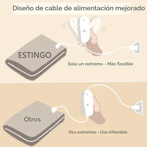 Vista 9 de ESTINGO - Manta eléctrica térmica con 5 niveles de calefacción y 4 horas de apagado automático, manta térmica de 50 x 60 pulgadas con certificación