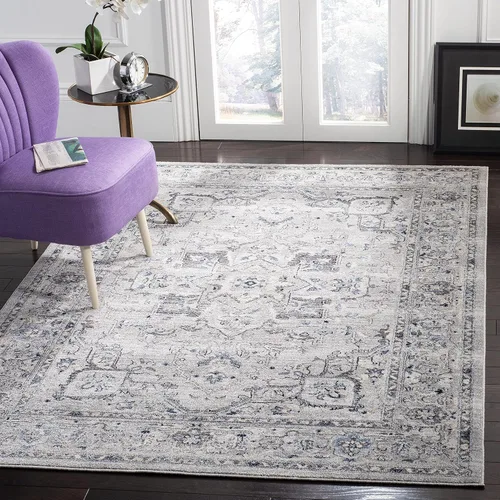 Vista 5 de SAFAVIEH - Alfombra decorativa de la colección Charleston, 2 pies x 4 pies, marfil y azul marino, diseño tradicional, ideal para áreas de alto