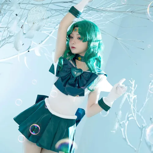 Vista 5 de JWKCOS - Disfraz de marinero de luna Neptuno Michiru Kaiou disfraz de cosplay SuperS