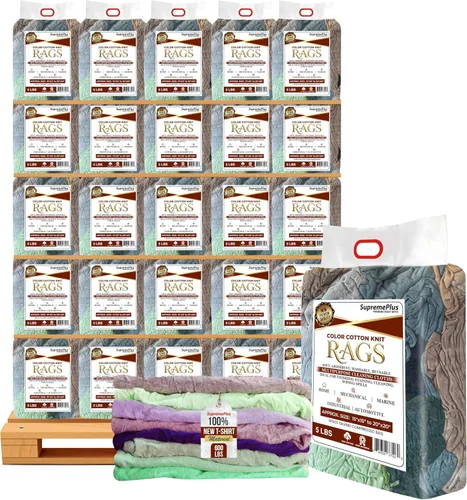 Vista 15 de Trapos de limpieza de punto de color premium – Compra trapos a granel para talleres, mecánicos, pintores y uso doméstico, trapos de algodón