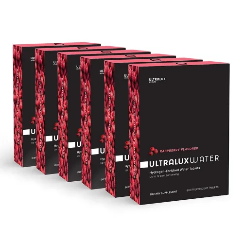 Vista 4 de UltraLux Health Tabletas de agua de hidrógeno, sabor frambuesa, 60 unidades, apoyo de energía y enfoque, hasta 12 partes por millón (ppm)
