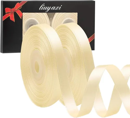 Vista 109 de Cinta de satén verde manzana de doble cara de color sólido de 1/2 pulgada x 25 yardas, cintas perfectas para manualidades, decoración de bodas