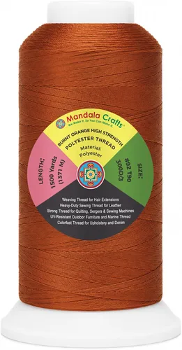 Vista 45 de Mandala Crafts Airforce Blue Tex 70 - Hilo de poliéster para tapicería 1500 Yds T70 UV Resistant Strong Thread for Leather Sewing, Marine