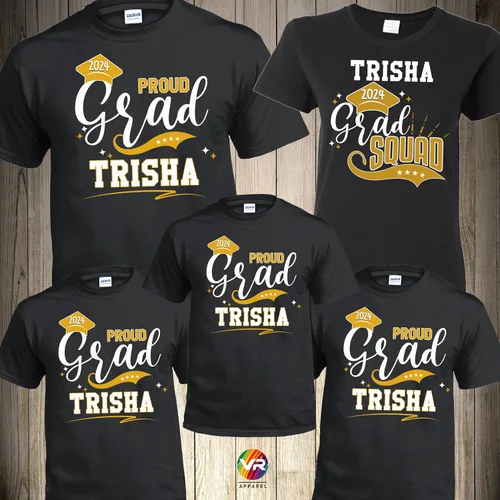 Vista 3 de Family Graduation Shirts Matching Graduate Custom Personalizesd Squad Proud Graduate Proud Family of The Graduate Prom Class of 2025 Senior Custom