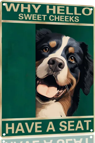 Vista 17 de Labrador Retriever - Letrero de metal con texto en inglés "Why Hello Sweet Cheeks Have A Seeks Have A Seeks" (1683)