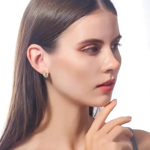 Vista 3 de Zaano Aretes colgantes chapados en oro de 14 quilates con circonita cúbica grande y asimétrica, joyería de gota para mujer, hipoalergénica