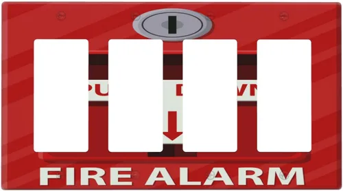 Vista 32 de Cubierta decorativa para interruptor de luz impresa con alarma de incendios, placa de pared decorativa de una sola palanca, placa frontal, 4.50 x