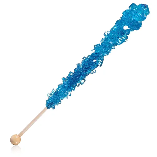 Vista 6 de Blue Rock Candy - Palitos de azúcar con sabor a frambuesa azul, 12 recuerdos de fiesta envueltos individualmente