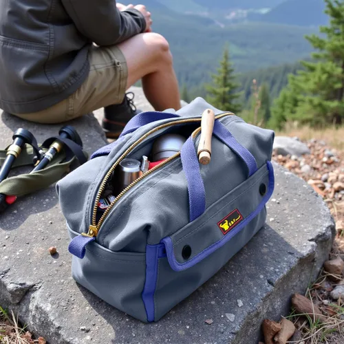 Vista 9 de Bolsa de lona encerada multiusos estilo militar, resistente al agua, correa ajustable, totalmente forrada, cierre de doble cremallera, uso pesado