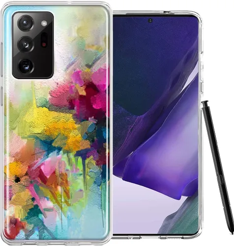 Vista 6 de Mundaze - Funda protectora suave para Samsung Galaxy Note 20 Ultra Indie Spring Peace Skull Feathers Floral Butterfly Flowers Slim Hybrid a prueba