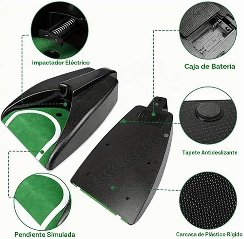 Vista 3 de Taza de golf automática con retorno de pelota - Ayuda portátil para entrenamiento interior/exterior