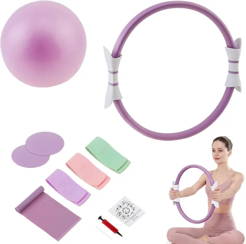 Vista 9 de Kit de pilates de 8 piezas para mujer, kit de entrenamiento