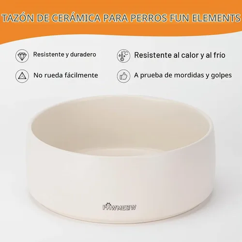 Vista 8 de Juego de 2 cuencos de cerámica para perros, 1.5 + 6 tazas, cuencos para alimentos y agua, a prueba de derrames, antideslizantes, para razas pequeñas