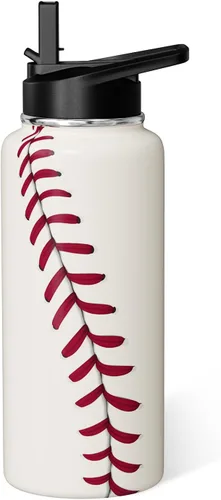 Vista 15 de Botella de Agua de Béisbol 18oz Botellas de Agua Deportivas Aisladas Regalos de Béisbol para Hombres Mujeres Regalo para Entrenador Amantes