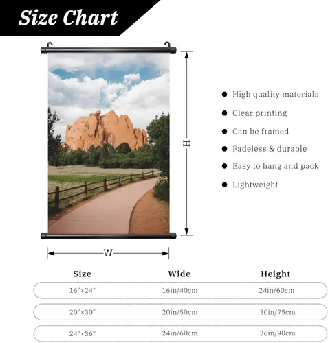 Vista 3 de Pósteres colgantes personalizados para pared, añade tu propio texto personalizado, imagen de texto personalizado, pintura de pergamino colgante