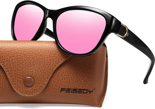 Vista 25 de FEISEDY Gafas de sol polarizadas vintage para mujer, elegantes gafas de sol Cateye B2476