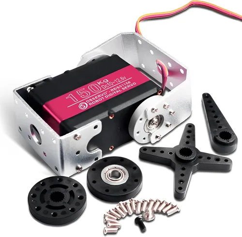 Vista 10 de RDS5160 Servo 132.3 lbs RC Digital Servo High Torque Mental Gear 180 270 grados con disco de montaje en forma de U para 1/5 RC Car Robotics DIY