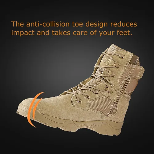 Vista 6 de Kervaky Botas tácticas para hombre, botas militares, botas duraderas, botas de senderismo, botas ligeras, botas para exteriores