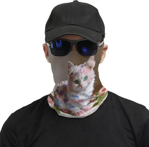 Vista 3 de Flannel Face Scarf Cover Ear Loop Hole,Outdoors Face Mask for Women Men Sports Yoga Running Hiking Ski Snowboard,Cooling Neck Shield Scarf Cycling
