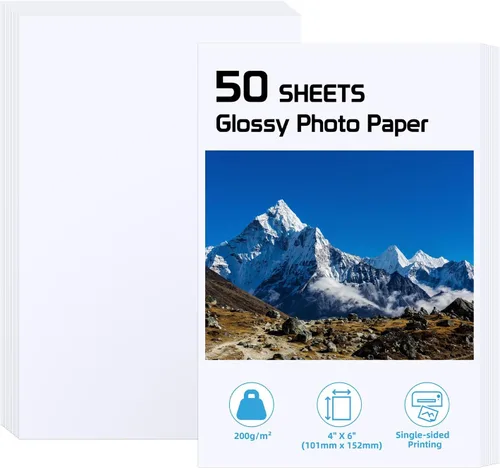 Vista 8 de ZBEIVAN Papel fotográfico de 3.5 x 5, papeles fotográficos brillantes, 50 hojas, papel fotográfico de impresora de inyección de tinta de 3.5 x 5