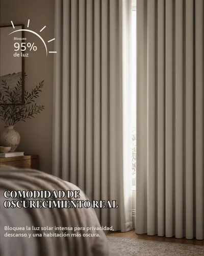 Vista 3 de jinchan Cortinas opacas de felpilla para dormitorio, cortinas beige para sala de estar, juego de 2 paneles de 84 pulgadas de largo, con aislamiento