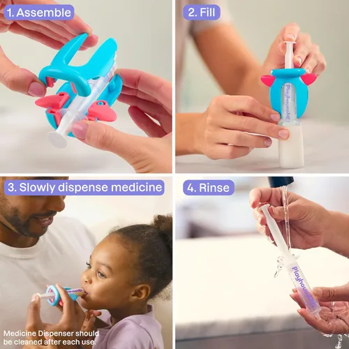 Vista 5 de Dispensador de medicina Playhouse MD, Rocket - Jeringa de medicación líquida para recién nacidos, bebés, niños pequeños y niños de preescolar - Kit
