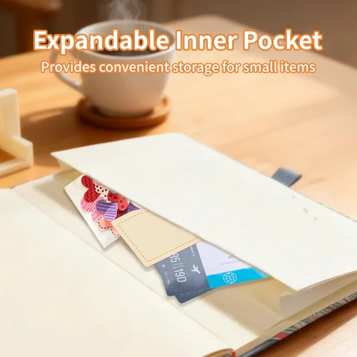 Vista 4 de Mlife Cuaderno rayado para mujeres y hombres, cuaderno de tapa dura A5 de PU para escribir, papel grueso de 100 g/m², perfecto para la universidad