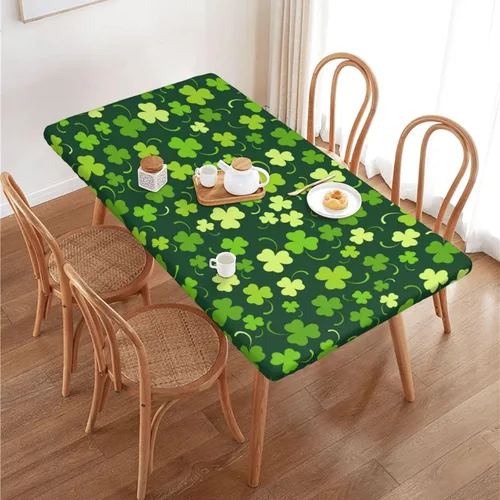 Vista 22 de Fiokroo Mantel de hojas de arce otoñales con borde elástico, mantel redondo de Acción de Gracias hoja de otoño lavable reutilizable cubierta de mesa