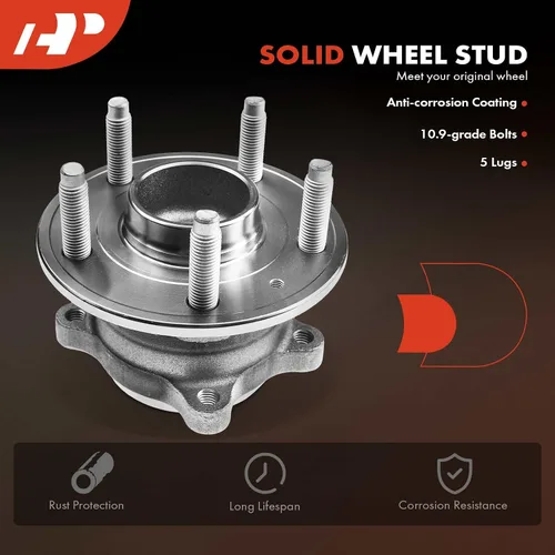 Vista 5 de A-Premium Cojinete de rueda trasera y conjunto de cubo con 5 lengüetas compatible con Chevrolet Cruze 2013-2015, Cruze Limited 2016