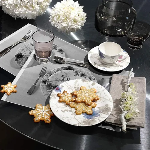 Vista 4 de Villeroy & Boch Mariefleur Gris Basic - Plato para desayuno, 8.3 in, porcelana, color blanco y multicolor