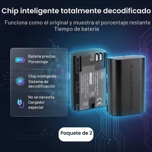 Vista 3 de BM Premium 2 LP-E6N Baterías para Canon EOS 90D, 80D, 70D, 60D y EOS R/R5