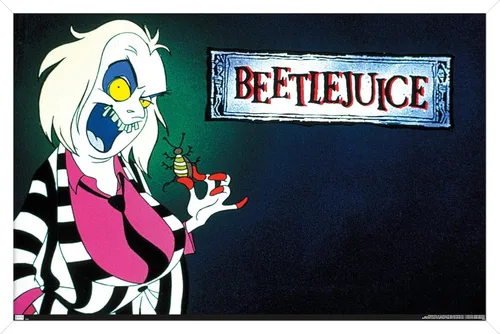 Vista 14 de Trends International Beetlejuice: Animado - Póster de pared de arte clave, 14.72 x 22.37 pulgadas, versión enmarcada de madera de granero Versión