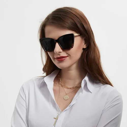 Vista 3 de Mosanana Gafas de sol de ojo de gato de gran tamaño para mujer estilo moderno modelo GLAM