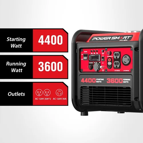 Vista 5 de PowerSmart Generador portátil de 4400 vatios para uso de emergencia