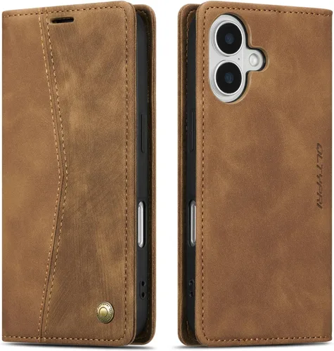 Vista 81 de QLTYPRI Para iPhone Air Case Wallet Con Tarjetero, Vintage PU Cuero Kickstand Cierre Magnético A Prueba De Golpes Folio Libro Funda Para IPhone 17