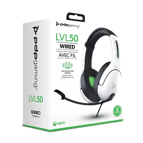 Vista 7 de PDP Gaming LVL50 Wired Power Stereo Xbox Headset with Mic - Xbox Series X, S, Xbox One, Xbox Accessory, Windows Sonic, Comfortable Memory Foam