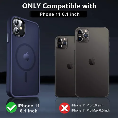 Vista 7 de MOCCA Funda Magnética Fuerte para iPhone 11 Phone Case, [Compatible con Magsafe][Protector de Pantalla de Vidrio + Protector de Lente de Cámara]