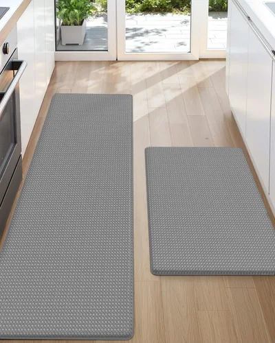 Vista 19 de Color&Geometry - Alfombras de cocina antideslizantes e impermeables Alfombra de cocina acolchada Alfombra antifatiga para pararse de 30 x 18 Verde