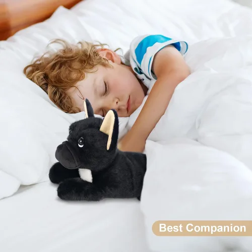 Vista 5 de SuzziPals Animales de peluche de perro negro calentables y refrigerables, lindos peluches de almohadilla térmica para microondas para calmar