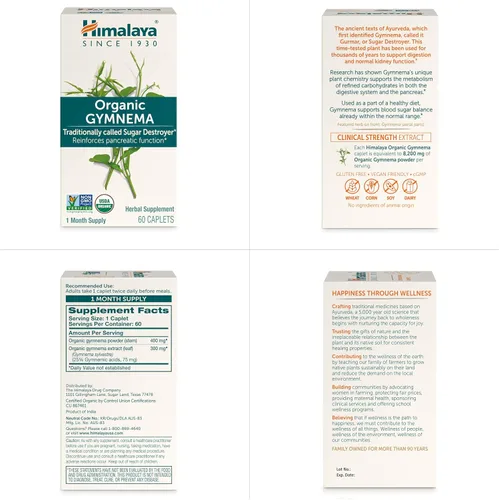 Vista 8 de Himalaya Organic Gymnema Sylvestre – Apoyo al metabolismo de la glucosa a base de hierbas – USDA orgánico, sin OMG, vegano, sin gluten, sin