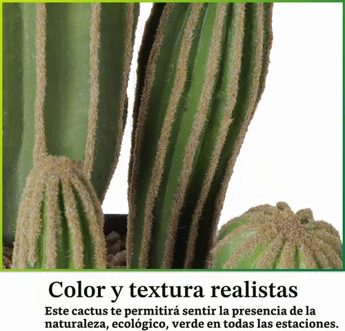 Vista 5 de Cactus artificiales de cactus falsos de 16 pulgadas para decoración del hogar, jardín, oficina, tienda