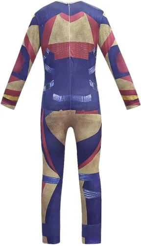 Vista 3 de VARWANEO Jay Carlos - Disfraz para niños de los Descendientes 3, overol para Halloween, Navidad, fiesta, cosplay con guantes (color -3, 8-9 años)