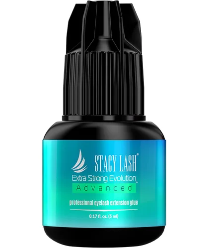 Vista 2 de Pegamento para extensión de pestañas extra fuerte Evolution Advanced de 0.2 fl oz y suero de pestañas Stacy de 0.2 onzas líquidas para crecimiento