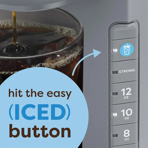 Vista 3 de Keurig K-Iced Cafetera de Una Sola Porción – Botón Brew Over Ice, Diseño Compacto, Regalo Perfecto para las Fiestas para los Amantes del Café Gris