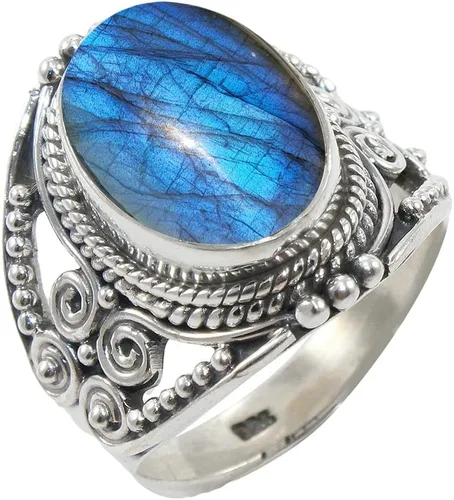 Vista 32 de Anillo de Plata Esterlina 925 para Mujeres con Piedra Preciosa Natural, Anillo de Compromiso de Plata Esterlina, Piedra Natal de Junio con Engaste