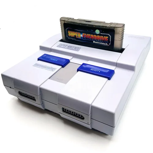 Vista 2 de Super Everdrive 800 In 1 EU Shell Game Cartridge For SNES Super Nintendo 16 Bit Console - Clear Black