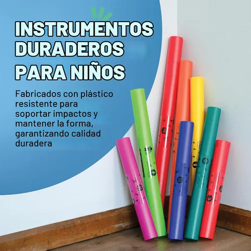 Vista 5 de Constructive Playthings Boomwhackers Music - Tubos de sonido sensorial, juego de 8