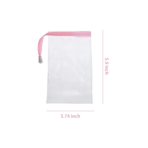 Vista 2 de Andiker Bolsa de jabón suave para ducha, protector de bolsa de jabón con cordón para espuma y secado, colgante (7 bolsas de jabón de malla)